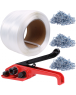 Banding Strapping Kit for Pallet Packaging, 3/4" x 1640' Woven Cord with 300pcs Metal Buckles