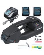 Automatic Electric Strapping Machine with 2×5000mah Battery and LCD Screen, for 1/2-5/8in PP PET Straps Pallet Banding Device