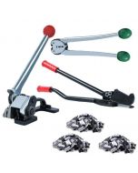 Heavy Duty Steel Strapping Kit for Pallet Packaging - Banding Set for 1/2" to 5/8" Steel Strapping - Includes Tensioner, Sealer, Cutter
