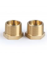 2Pcs Brass Reducer Hex Bushing Threaded Pipe Fitting 3/4" NPT Male x 1/4" NPT Female Adapter