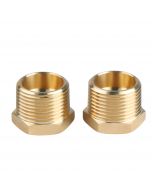 2pcs Brass Reducer Hex Bushing Brass Threaded Pipe Fitting 3/4" NPT Male x 3/8" NPT Female Adapter