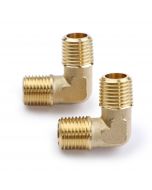 2pcs 90 Degree Brass Barstock Street Elbow Pipe Fitting 1/4" NPT Male to 1/4" NPT Male