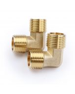 Brass Pipe Fitting 90 Degree Barstock Street Elbow 1/2" NPT Male to 1/2" NPT Male (2pcs)