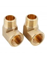 2pcs 90 Degree Brass Pipe Fitting 1/2" NPT Male to 1/2" NPT Female Street Elbow