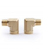 2pcs Brass 90 Degree Barstock Street Elbow Pipe Fitting 1/8" NPT Male to 1/8" NPT Female
