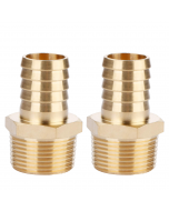 Solid Brass Hose Fitting - 3/4" Barb x 3/4" NPT Male Pipe Fittings Adapters 2pcs