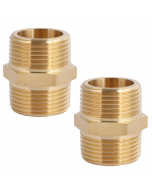 Solid Brass Pipe Fitting Hex Nipple - 1" x 1" NPT Male Pipe Adapter 2pcs