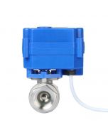 Motorized Ball Valve- 1/2" Stainless Steel Electrical Ball Valve with Full Port, 9-24 V AC/DC, 2 Wire Auto Return