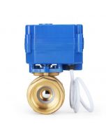 Motorized Ball Valve- 1" Brass Electrical Ball Valve with Standard Port, 9-24 V DC, 2 Wire Reverse Polarity