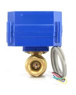Motorized Ball Valve - 3/4" Brass Electrical Ball Valve with Standard Port, 9-24 V DC, 5 Wire Setup