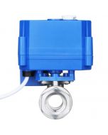 Stainless Steel Motorized Ball Valve with Manual Control, 1/2" Size, Full Port, 9-24V AC/DC and 3-Wire Setup