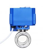Electric Ball Valve - 1" Stainless Steel Motorized Ball Valve with Manual Control, Full Port, 9-24V AC/DC and 3 Wire Installation.