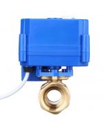 Electric Brass Ball Valve - 3/4" Motorized Valve with Manual Control, Standard Port, 9-24V AC/DC Power Supply and 3-Wire Configuration