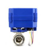 Stainless Steel Motorized Ball Valve, 1/2" Size, Full Port, 9-24V AC/DC, 3-Wire 1-Way Setup