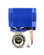 Electric Stainless Steel Motorized Ball Valve - 3/4" Full Port, 9-24V AC/DC with 3-Wire 1-Way Setup