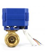 Electric Brass Motorized Ball Valve - 1", Standard Port, Suitable for 9-24V AC/DC, with 3-Wire 1-Way Configuration