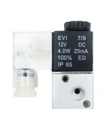 Pneumatic Electric Solenoid Valve with 3 Way 2 Position Functionality (DC 12 V, 1/8")
