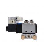 4V210-08 2 Position 5 Way 8 Pneumatic Solenoid Valves Manifold Base, DC 12V