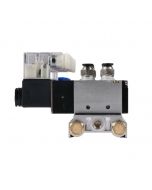 4V210-08 2 Position 5 Way 8 Pneumatic Solenoid Valves Manifold Base, DC 24V