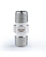 304 Stainless Steel Lead Free 6000 psi High Pressure Hex Nipple, 1/4" x 1/4" NPT Male Thread Pipe Adapter (1 pc)