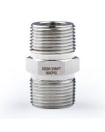 304 Stainless Steel Lead-Free 6000 psi High-Pressure Hex Nipple, 3/4" x 3/4" NPT Male Thread Pipe Adapter (1 pc)
