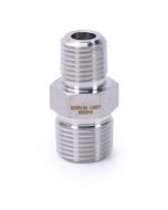 304 Stainless Steel Lead Free 6000 psi High Pressure Hex Nipple, 3/8" x 1/4" NPT Male Thread Pipe Adapter - 1 pc