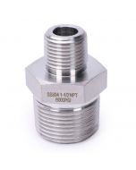 304 Stainless Steel Lead Free 6000 psi High Pressure Hex Nipple, 1" x 1/2" NPT Male Thread Pipe Adapter(1 pc)
