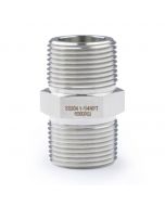 304 Stainless Steel Lead Free 6000 psi High Pressure Hex Nipple, 1-1/4" x 1-1/4" NPT Male Thread Pipe Adapter (1 pc)