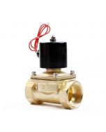 Electric Solenoid Valve- 2" 12V DC Brass Body Normally Closed, VITON SEAL