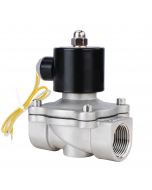 1" Electric Solenoid Valve - Stainless Steel Body, 110V AC, Normally Closed with VITON SEAL