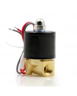 Electric Solenoid Valve- 1/4" 24V AC Brass Body Normally Closed, VITON SEAL