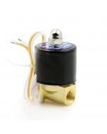 Electric Solenoid Valve- 1/4" 110V AC Brass Body Normally Closed, VITON SEAL