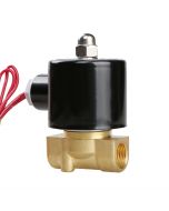 Electric Solenoid Valve- 3/8" 24V AC Brass Body Normally Closed, VITON SEAL