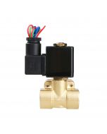 Electric Solenoid Valve- 1/2" 110V AC Brass Body Normally Closed, Pilot Type, VITON SEAL