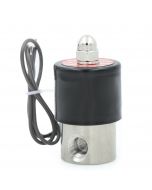 Stainless Steel Electric Solenoid Valve- 1/4" 24V DC Normally Closed with VITON SEAL