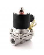 Electric Stainless Steel Solenoid Valve - 1/2" 110V AC, Normally Closed with VITON SEAL