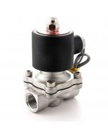 Electric Solenoid Valve- 1/2" 24V DC Stainless Steel Solenoid Valve with Normally Closed Feature and VITON SEAL