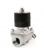 Electric Solenoid Valve- 3/4" 24V DC Stainless Steel Body Normally Closed, VITON SEAL