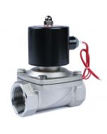 1-1/2" Stainless Steel Solenoid Valve with 12V DC Electric Power, Normally Closed and Viton Seal