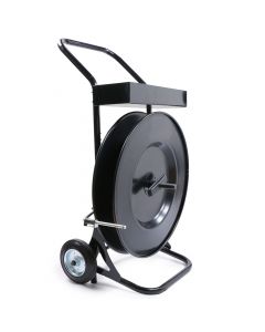 Heavy Duty Strapping Cart / Dispenser for Polyester (PET) Strapping Coils with Upgraded Brake System and 16" Core Size