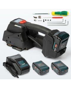 Electric Strapping Machine with LED Touch Screen - 2×5000mah Battery Powered, for 1/2-5/8in PP PET