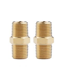 Solid Brass Pipe Fitting, Hex Nipple, 1/8" x 1/8" NPT Male Pipe Adapter (2 pcs)...