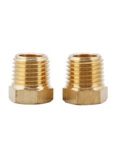 2pcs Brass Reducer Hex Bush Brass Threaded Pipe Fitting 1/4" NPT Male x 1/8" NPT Female Adapter.