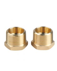 2pcs Brass Reducer Hex Bushing Brass Threaded Pipe Fitting 3/4" NPT Male x 3/8" NPT Female Adapter