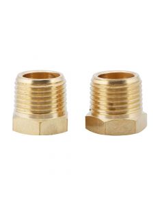 Brass Reducer Hex Bushing Threaded Pipe Fitting 3/8" NPT Male x 1/4" NPT Female Adapter Set of 2