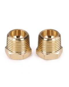 Brass Reducer Hex Bushing Threaded Pipe Fitting 3/8" NPT Male x 1/8" NPT Female Adapter - Set of 2