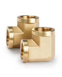 2pcs 90 Degree Barstock Street Elbow Brass Pipe Fitting 3/8" NPT Female Pipe to 3/8" NPT Female