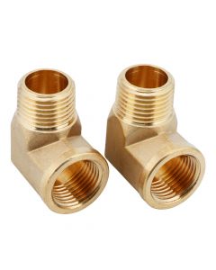 2pcs 90 Degree Brass Pipe Fitting 1/2" NPT Male to 1/2" NPT Female Street Elbow