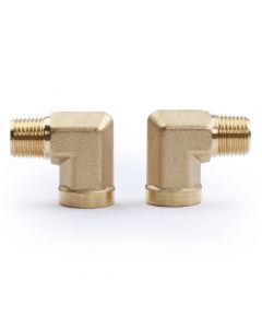 2pcs Brass 90 Degree Barstock Street Elbow Pipe Fitting 1/8" NPT Male to 1/8" NPT Female