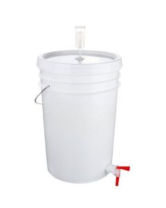 6.5 Gallon Plastic Fermenter - Food-Grade Homebrewing Fermentor with Spigot and Airlock